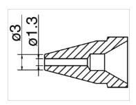 FR-410 ve FR-301 için Hakko N61-09 Nozzle/1.3mm