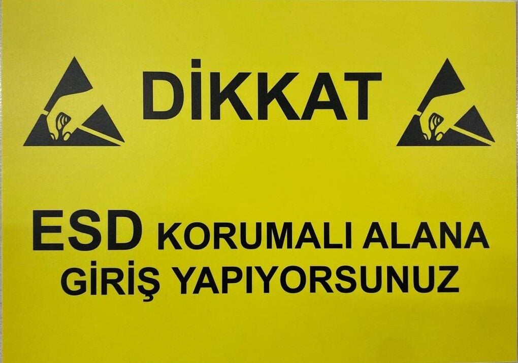 ESD Alan Giriş Uyarı Levhası A4