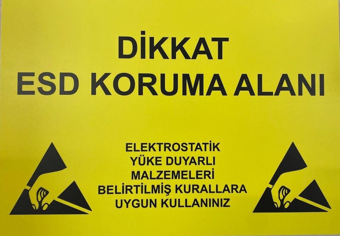 ESD Alan Giriş Uyarı Levhası A3