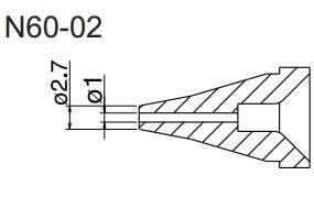 FR-4001 için Hakko N60-02 Nozzle/1.0mm
