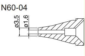 FR-4001 için Hakko N60-04 Nozzle/1.6mm