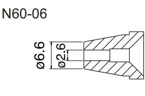 FR-4001 için Hakko N60-06 Nozzle/2.6mm