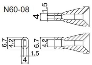 FR-4001 için Hakko N60-08 Nozzle/4.2x1.5mm