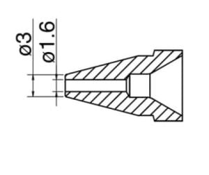 FR-4101. FR-301 için Hakko N61-10 Nozzle/1.6mm