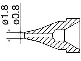 Hakko N61-04 NOZZLE/0.8MM FOR FR-4101. FR-301