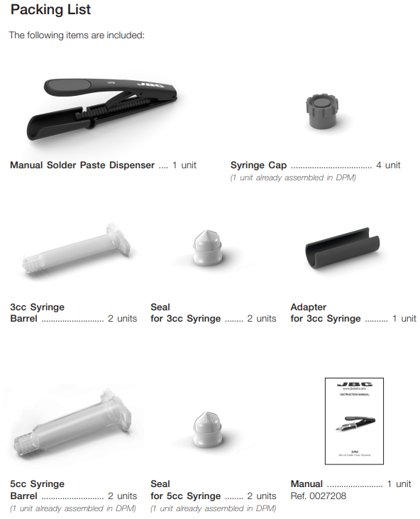 JBC DPM Paste Dispenser - Manuel Krem Lehim Basma Aparatı
