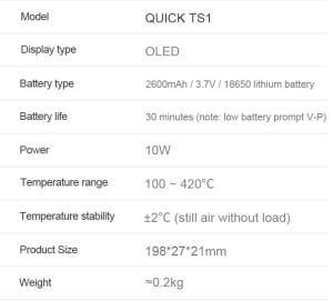 Quick TS1 Akıllı Taşınabilir Lehimleme Cihazı